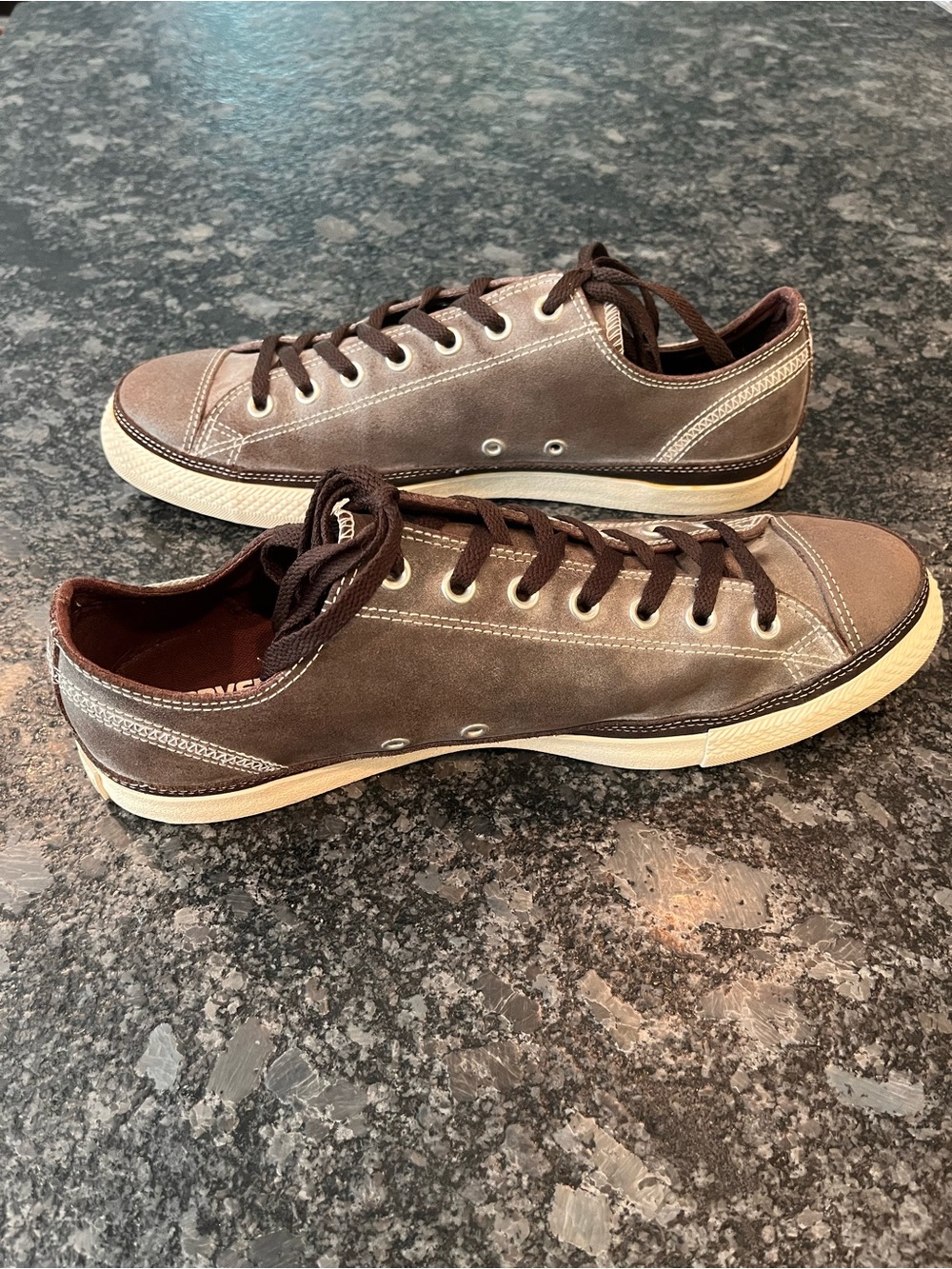 RARE! Leather Converse All-Stars chocolate brown. Sz 12 - Picture 5 of 8